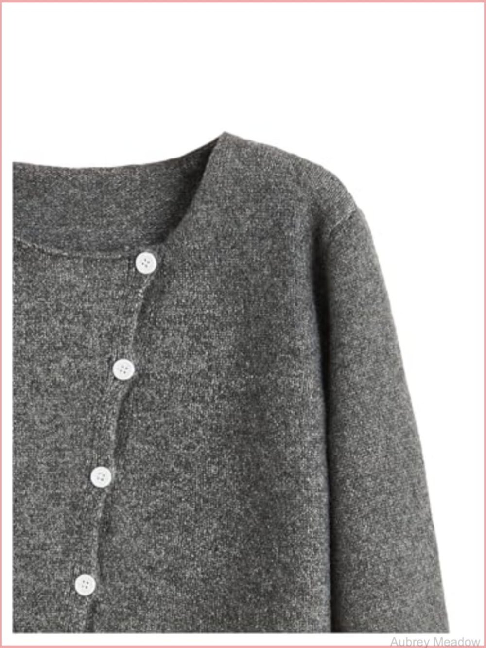 Asymmetrical Button Down Cardigan Long Sleeve Crewneck Knitted Sweater Trendy - Picture 3 of 4